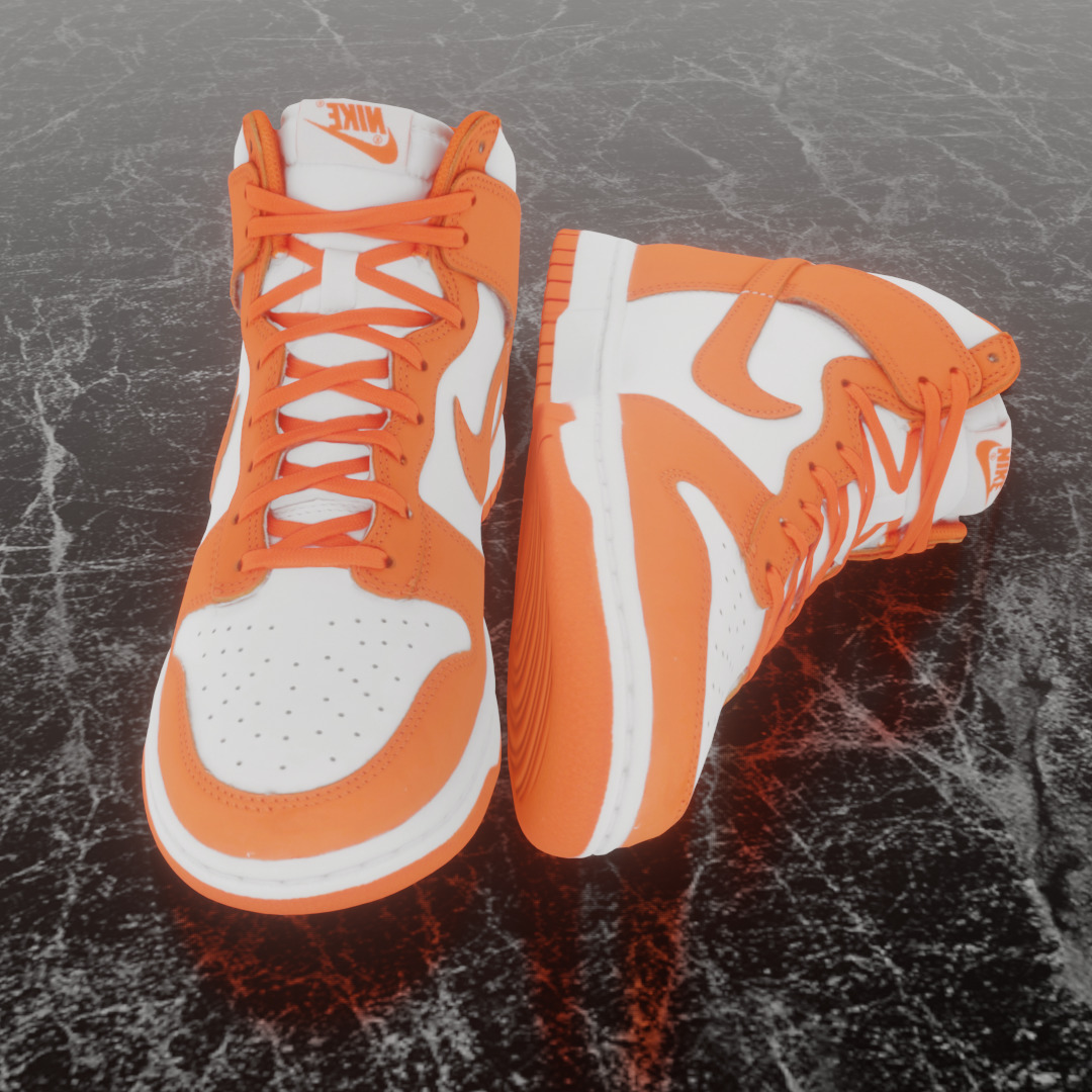 NIKE DUNK HIGH SYRACUSE 3D SHOES Low-poly 3D model_3