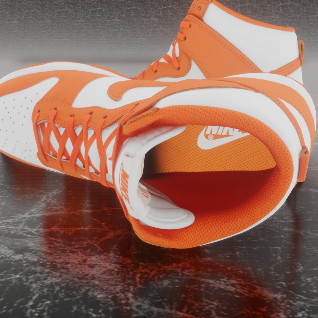 NIKE DUNK HIGH SYRACUSE 3D SHOES Low-poly 3D model_9