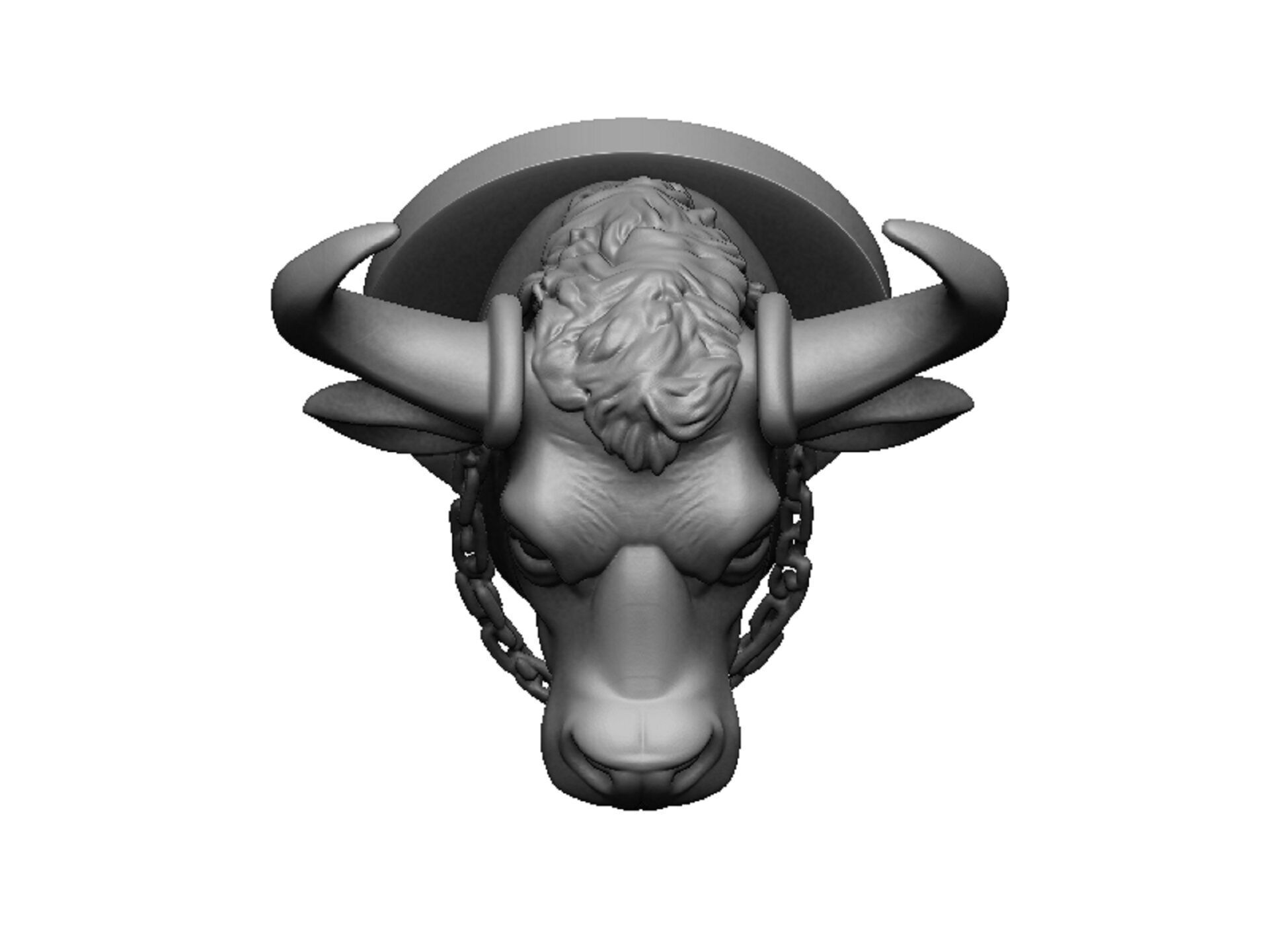 buffalo head 3D print model_5