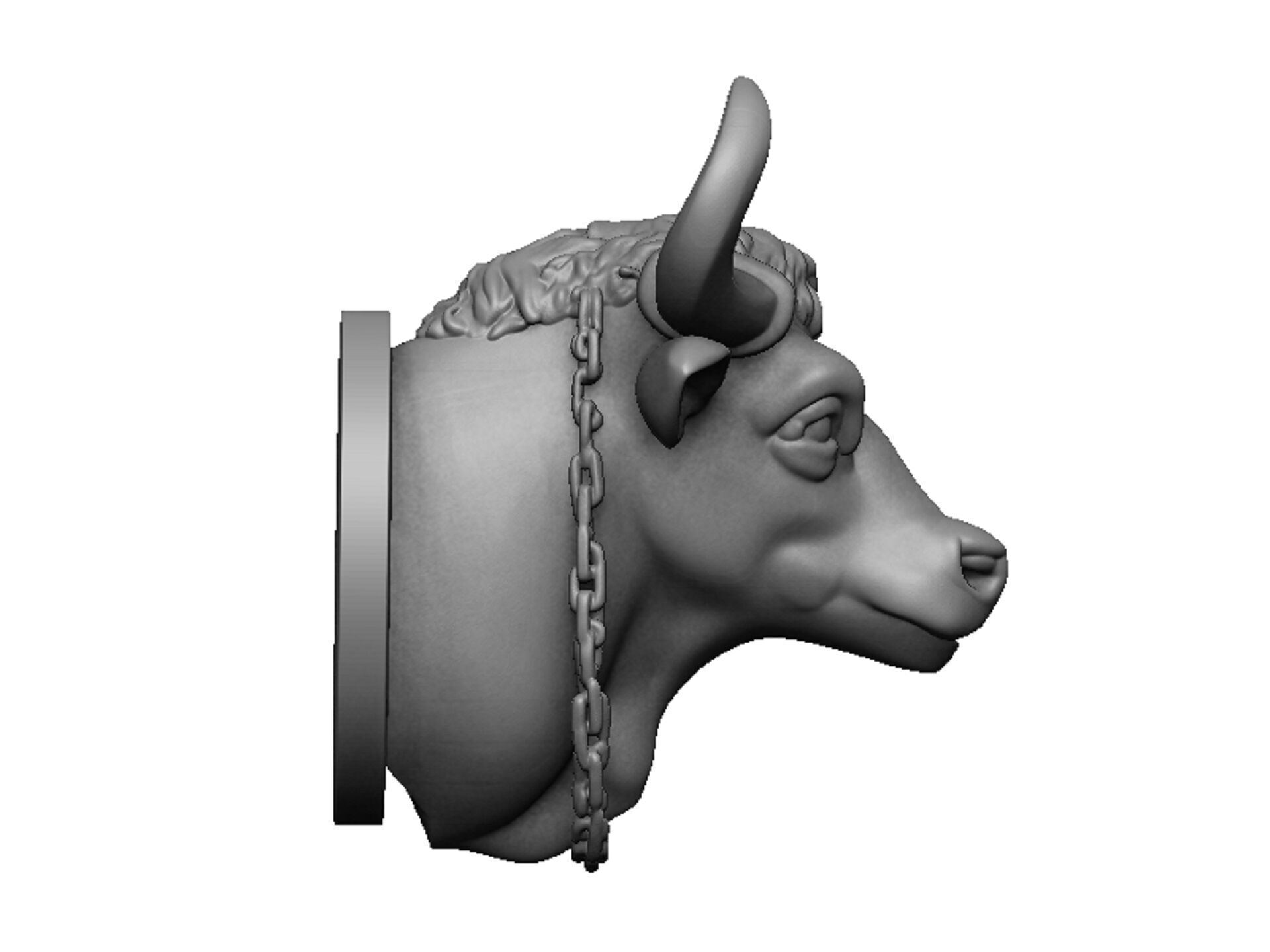 buffalo head 3D print model_2