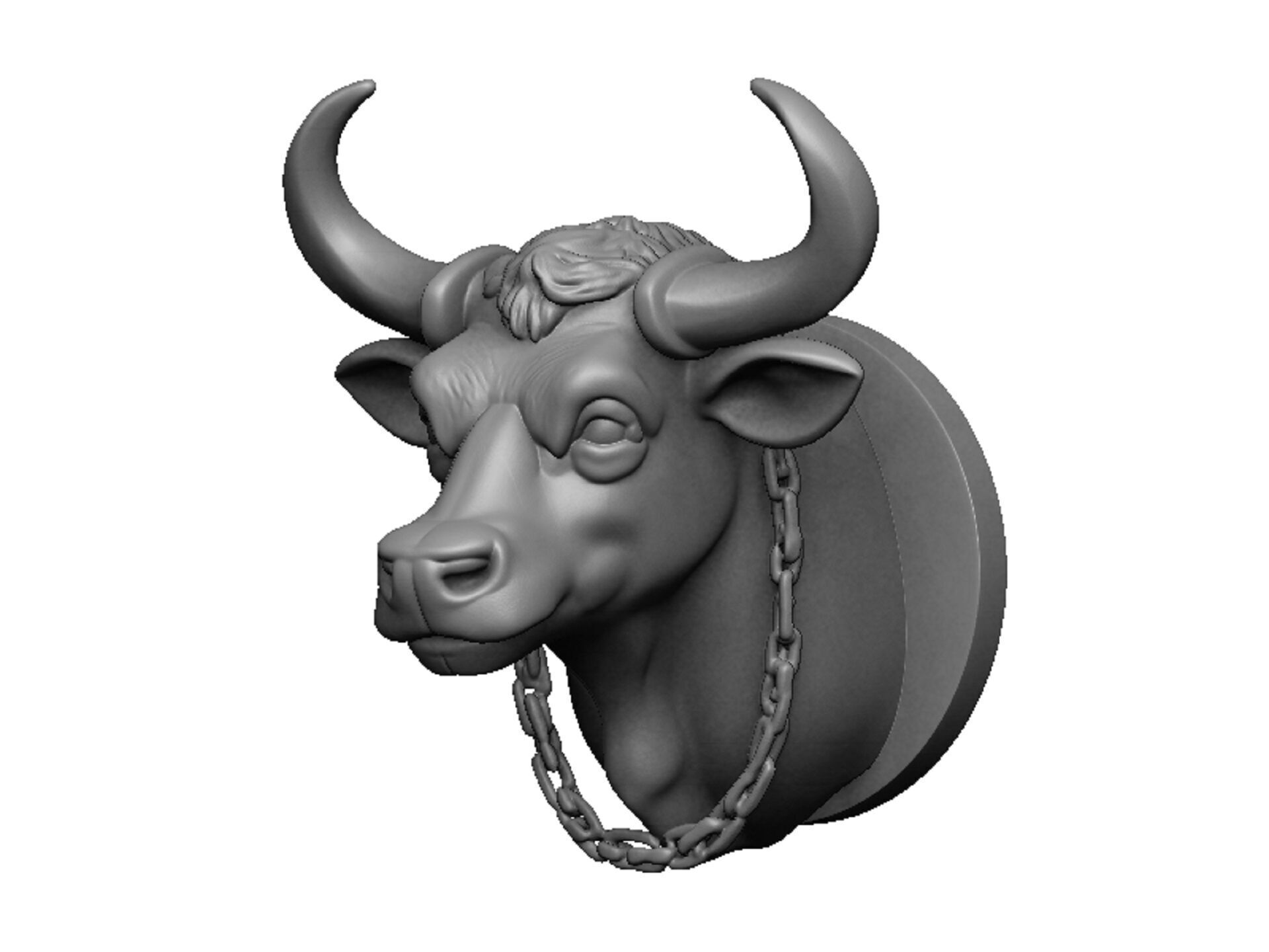 buffalo head 3D print model_3