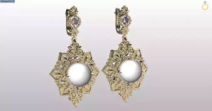 royal art deco pearl earrings