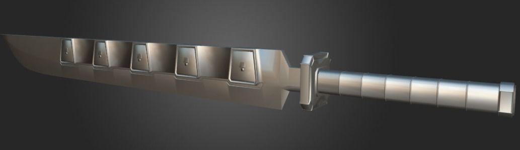 Sci-fi Sword  Low-poly 3D model_1