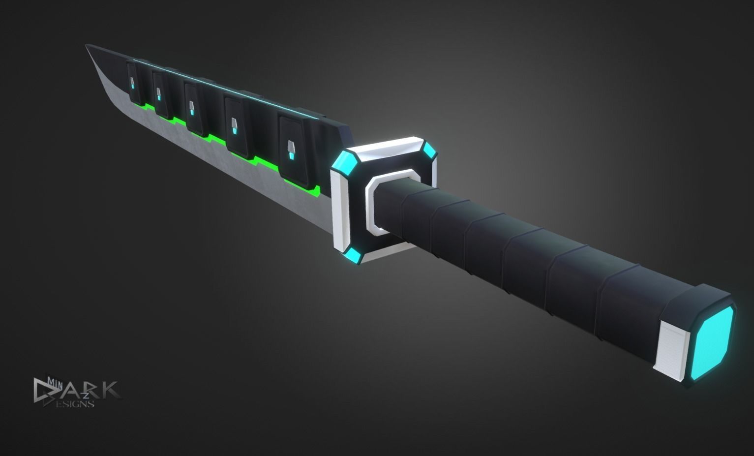 Sci-fi Sword  Low-poly 3D model_4