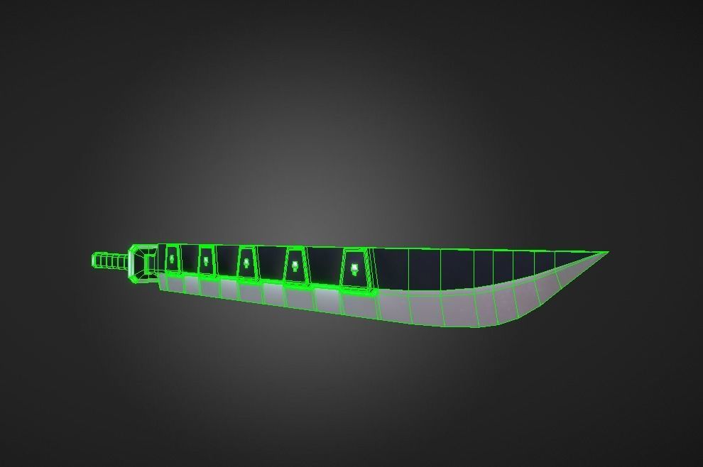 Sci-fi Sword  Low-poly 3D model_2
