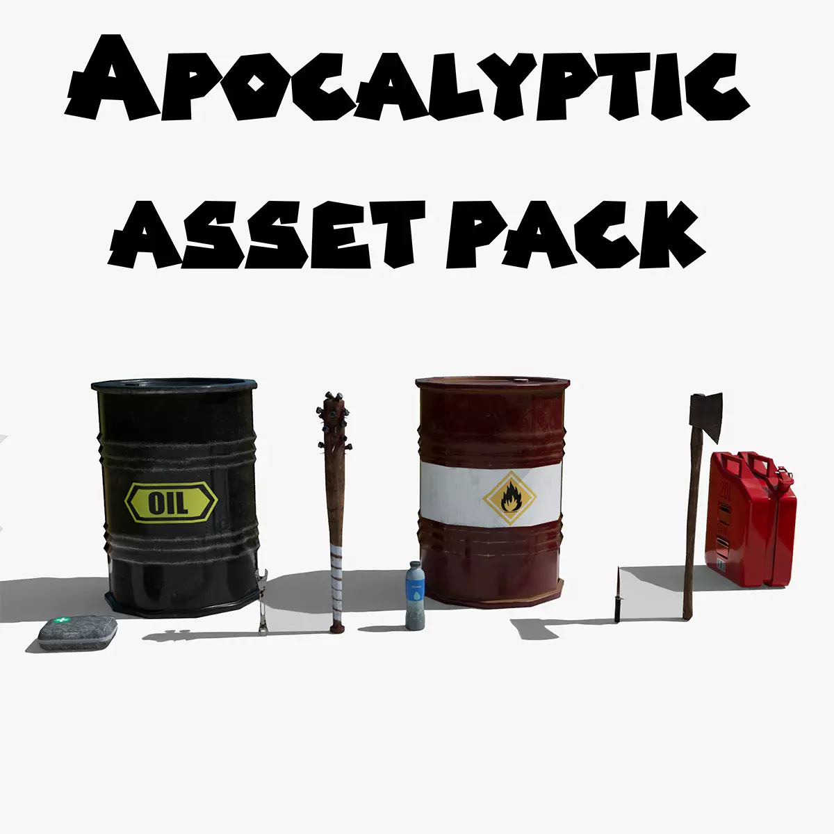 Low Poly Apocalyptic Survival Asset Pack Low-poly 3D model_0