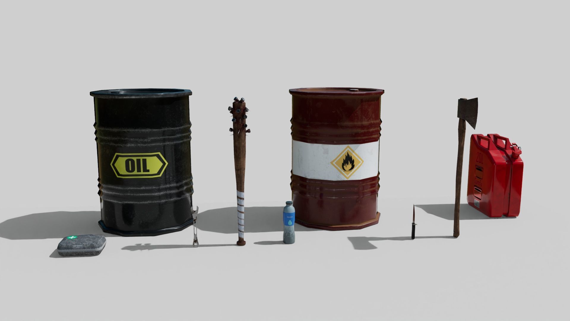 Low Poly Apocalyptic Survival Asset Pack Low-poly 3D model_1