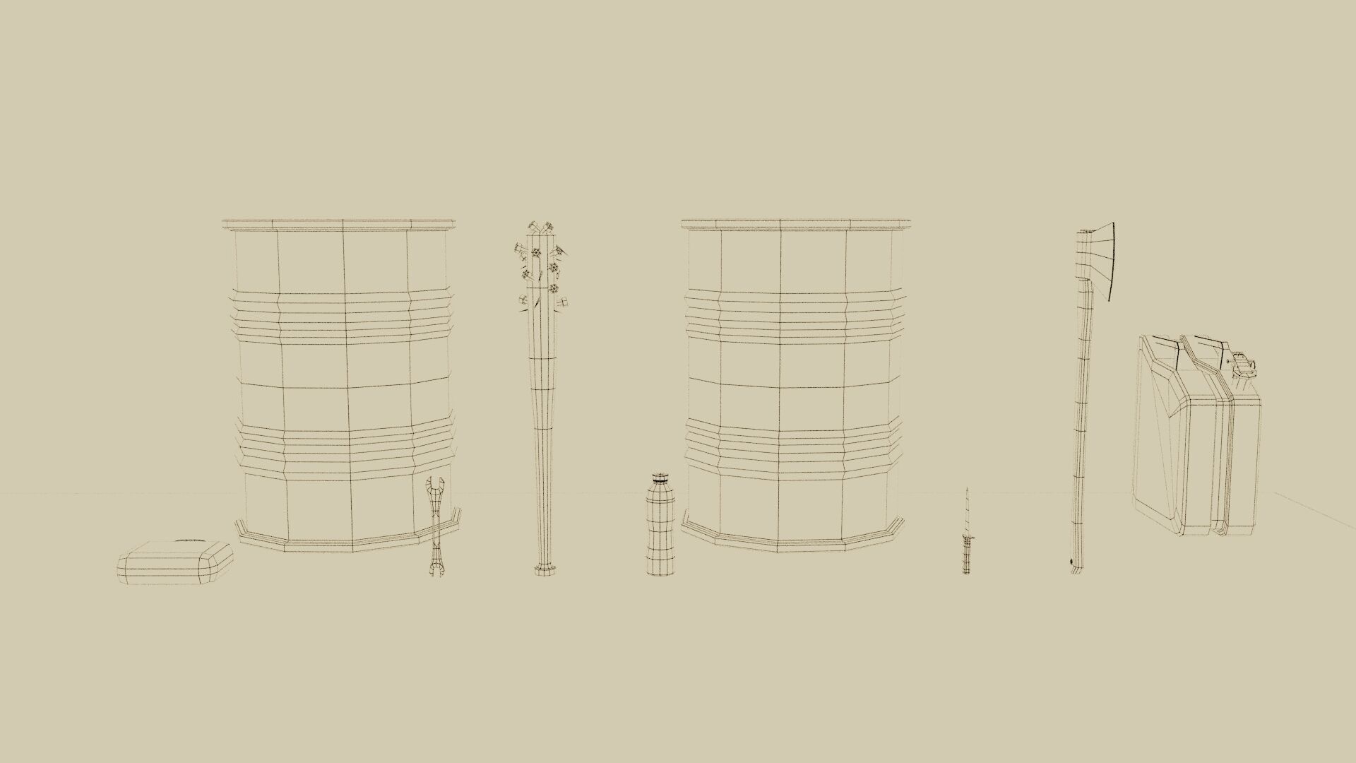 Low Poly Apocalyptic Survival Asset Pack Low-poly 3D model_4