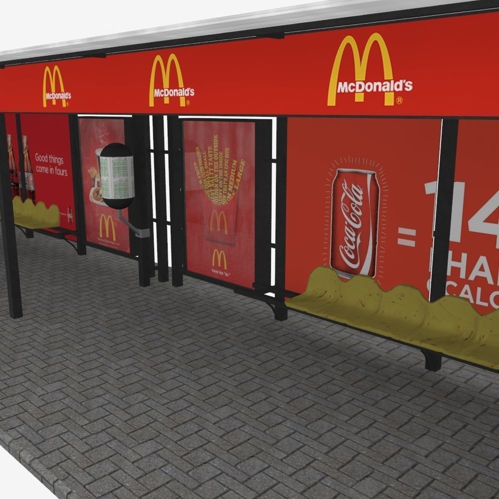 Large bus stop v1 3D model_8