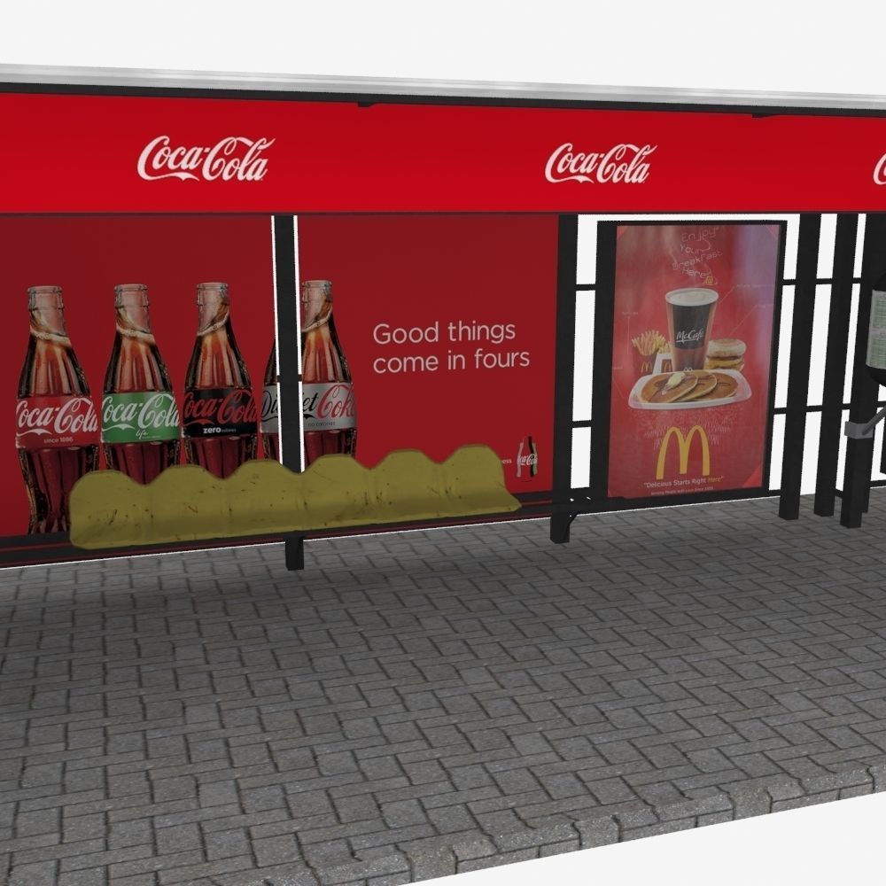 Large bus stop v1 3D model_6
