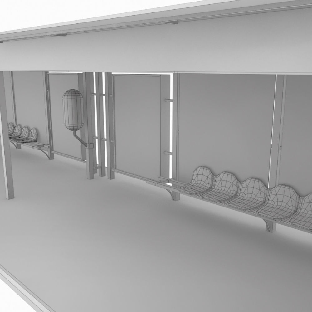 Large bus stop v1 3D model_9