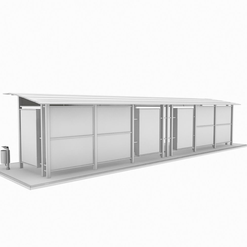 Large bus stop v1 3D model_5