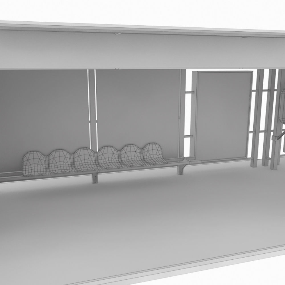 Large bus stop v1 3D model_7