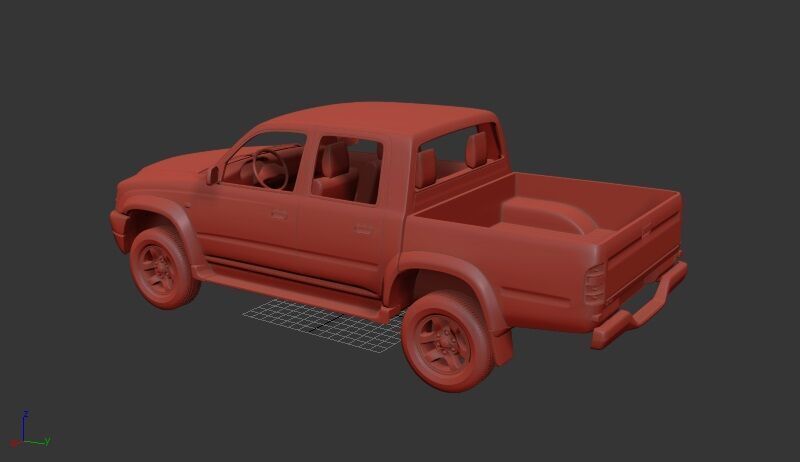 Toyota Hilux Mk6 DoubleCab 2001 3D print model_2