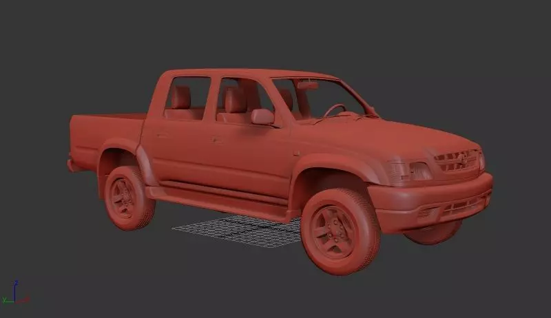 Toyota Hilux Mk6 DoubleCab 2001 3D print model_0