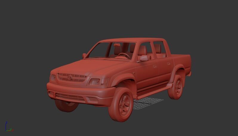 Toyota Hilux Mk6 DoubleCab 2001 3D print model_1