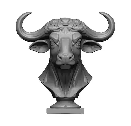 buffalo head bust 3D print model