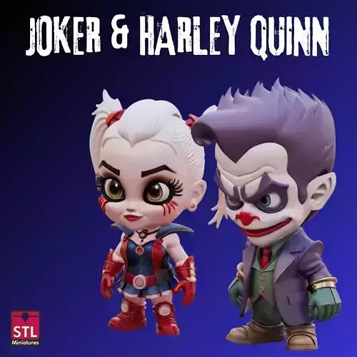 STL Chibi Joker and Harley Quinn