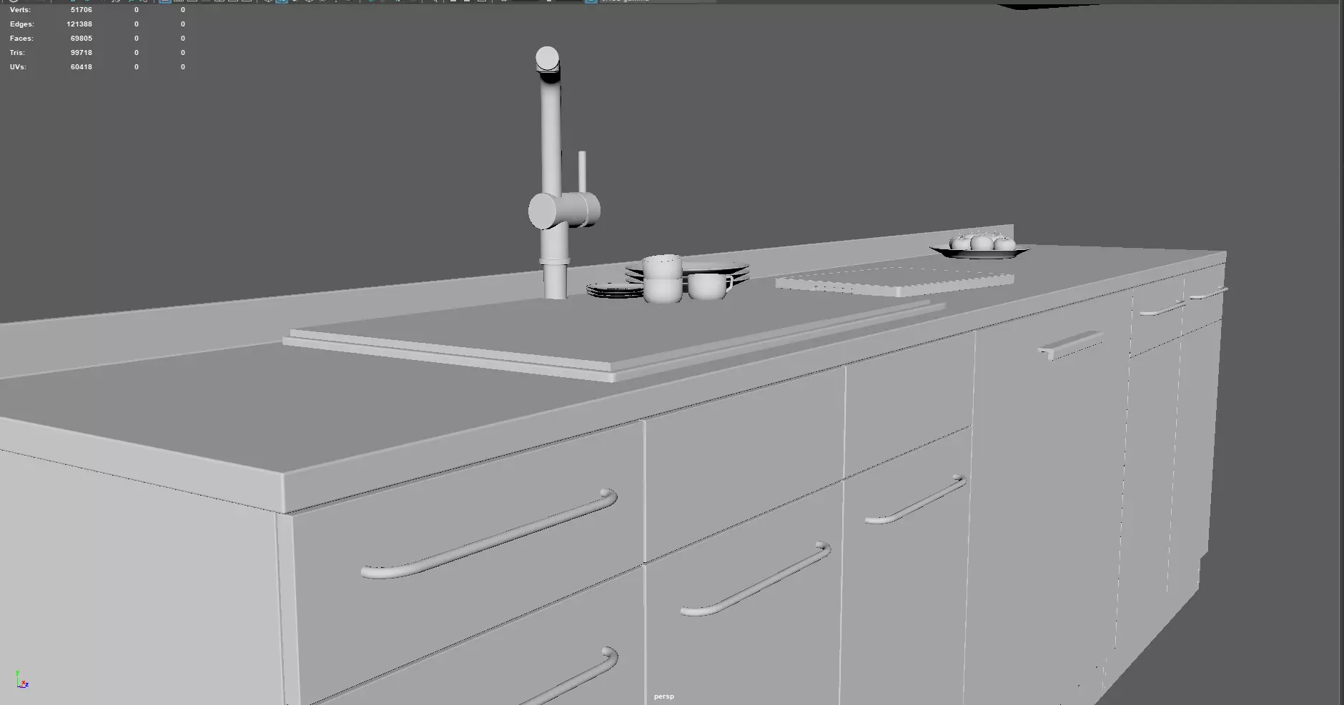 Modern Bathroom Set 3D Model Low-poly 3D model