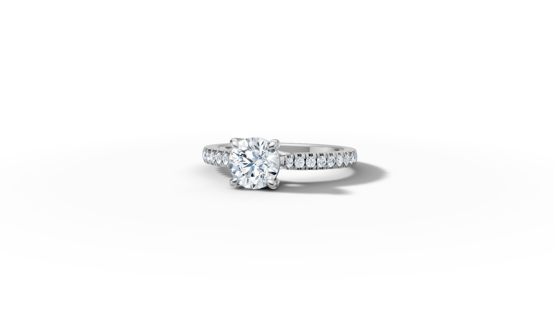 1ct Diamond Trellis Solitaire Engagement Ring  Pave Setting  3D print model_51