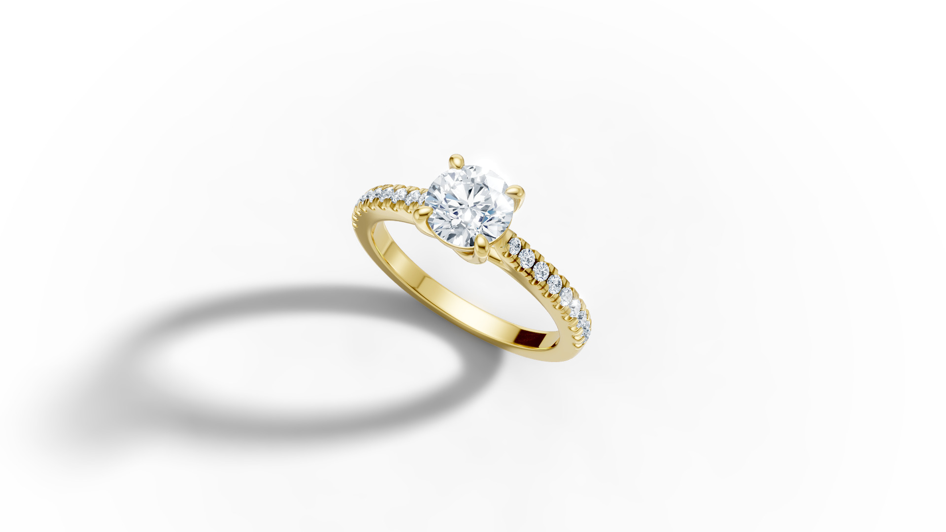 1ct Diamond Trellis Solitaire Engagement Ring  Pave Setting  3D print model_62