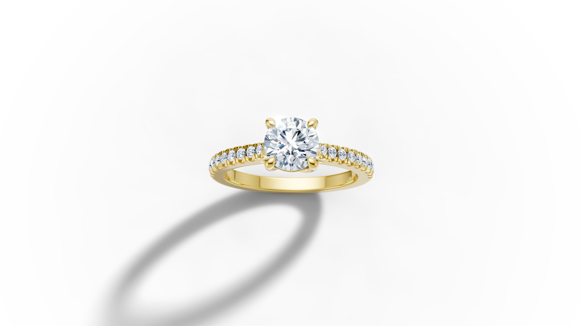 1ct Diamond Trellis Solitaire Engagement Ring  Pave Setting  3D print model_43