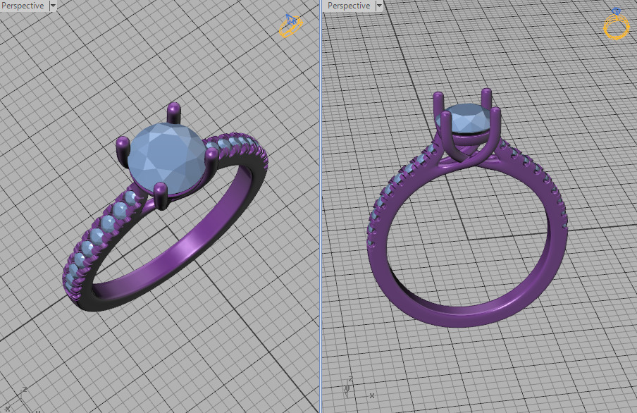 1ct Diamond Trellis Solitaire Engagement Ring  Pave Setting  3D print model_7