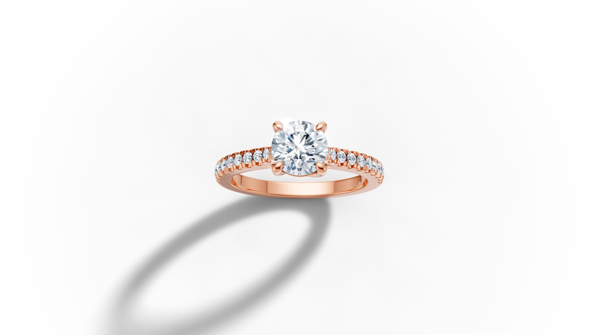 1ct Diamond Trellis Solitaire Engagement Ring  Pave Setting  3D print model_56