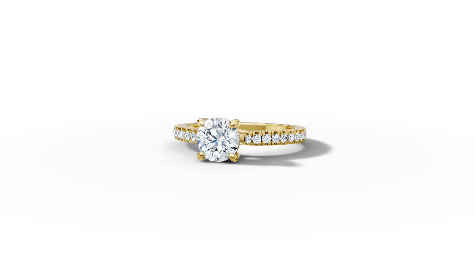 1ct Diamond Trellis Solitaire Engagement Ring  Pave Setting  3D print model_27