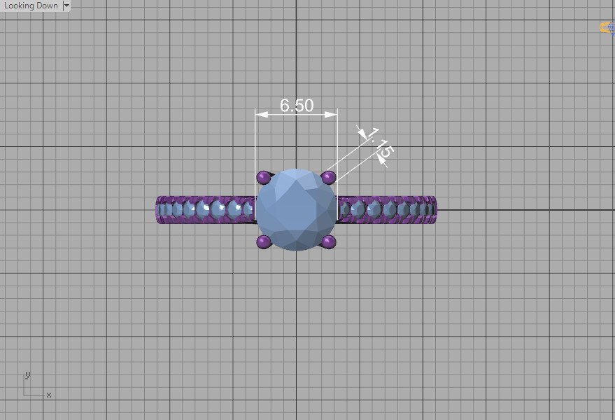 1ct Diamond Trellis Solitaire Engagement Ring  Pave Setting  3D print model_8