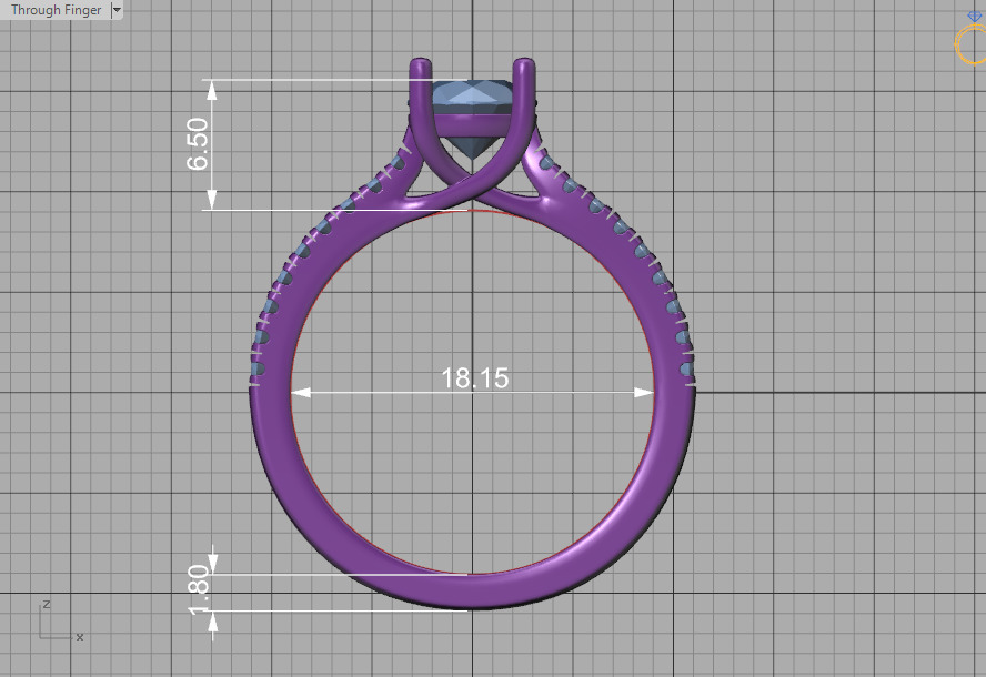 1ct Diamond Trellis Solitaire Engagement Ring  Pave Setting  3D print model_63