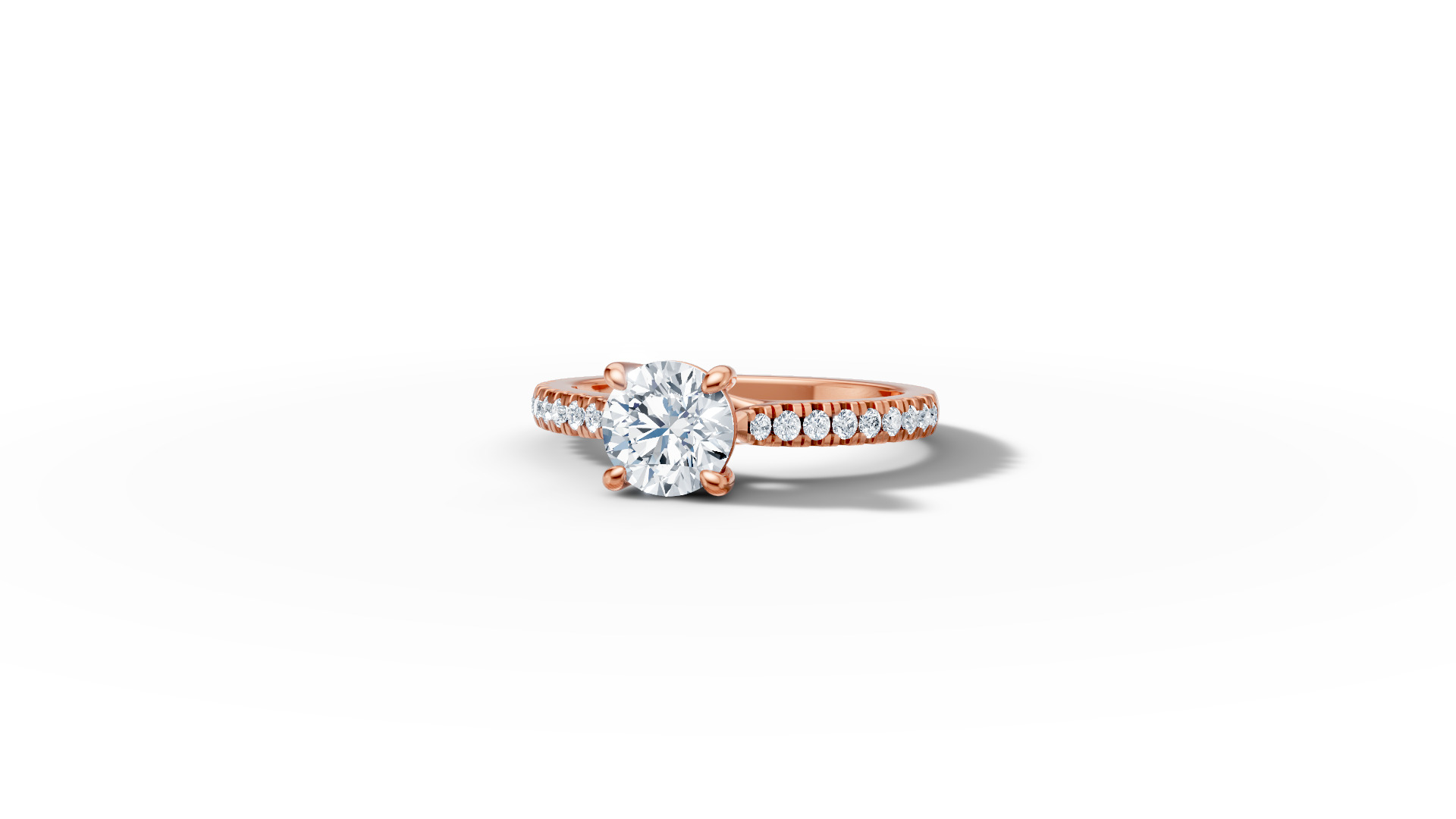 1ct Diamond Trellis Solitaire Engagement Ring  Pave Setting  3D print model_53