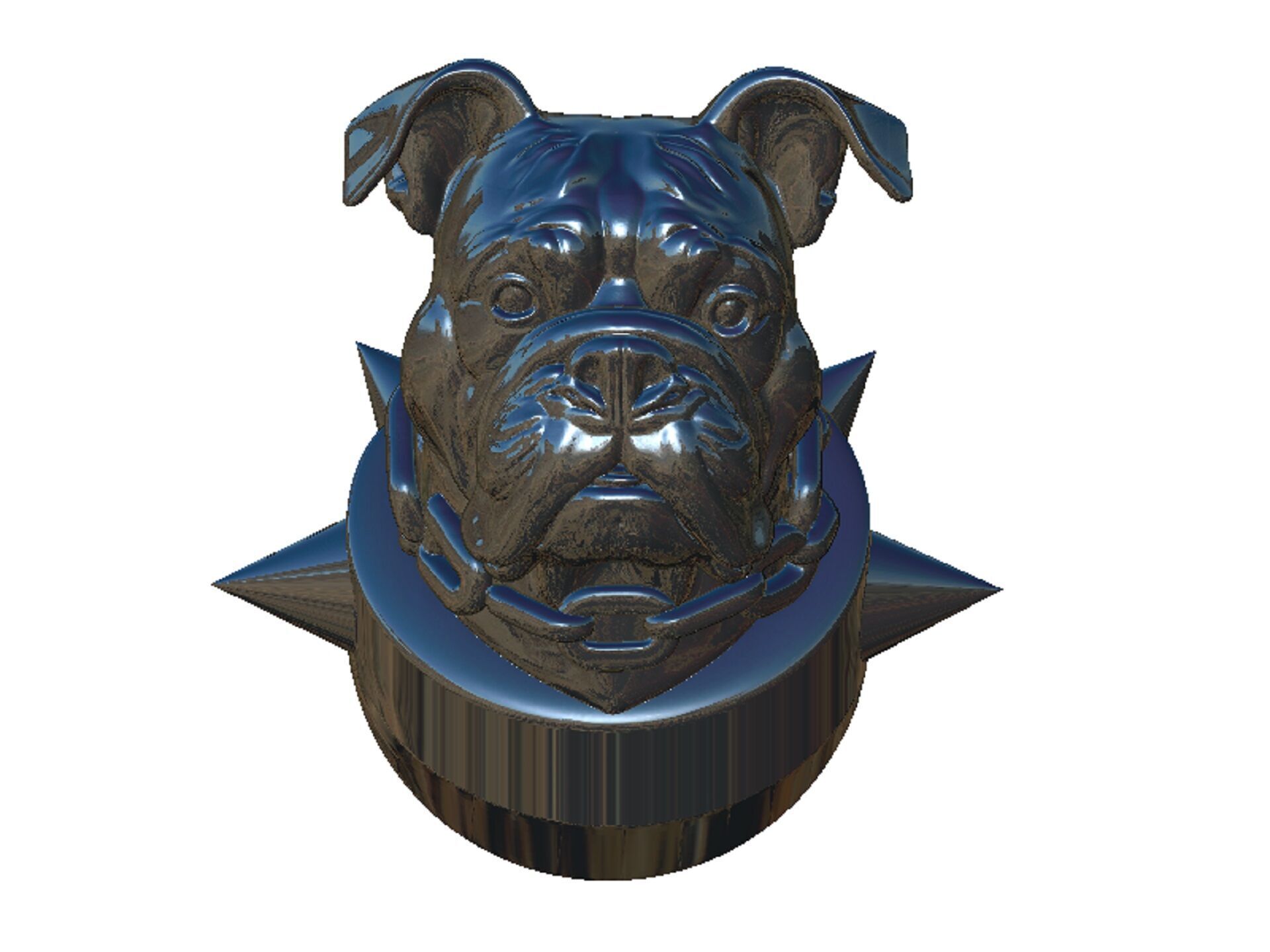 bulldog head 3D print model_7