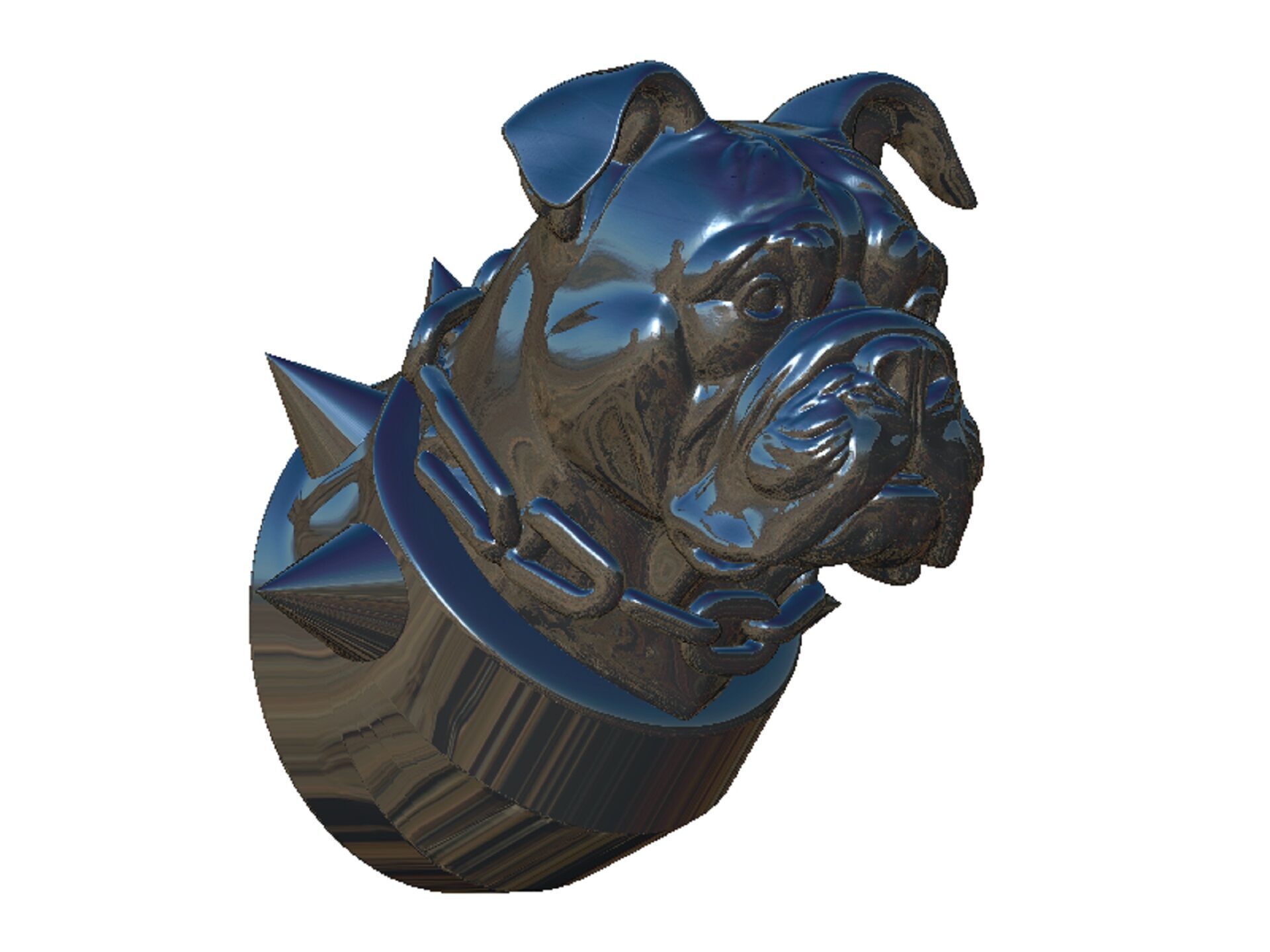 bulldog head 3D print model_8