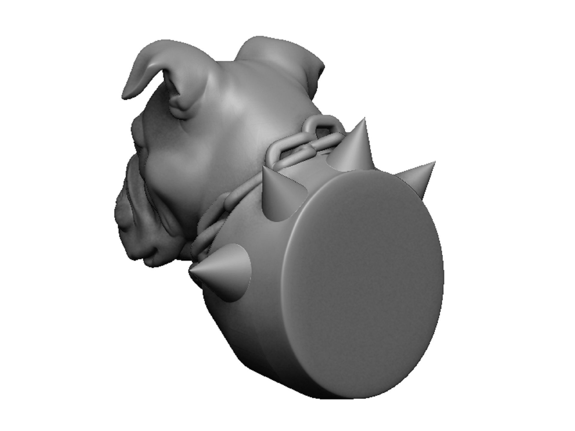 bulldog head 3D print model_5