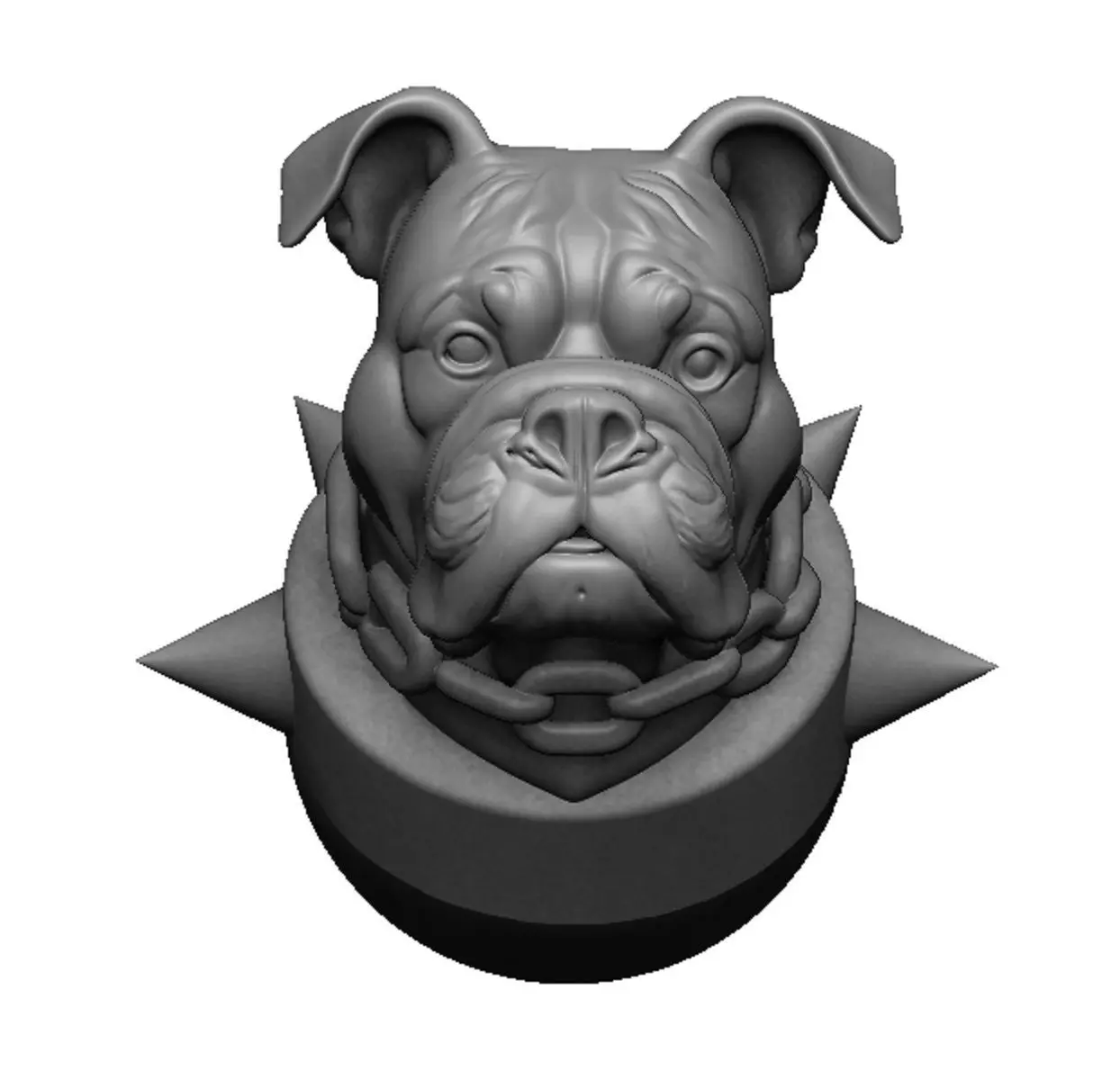 bulldog head 3D print model_0
