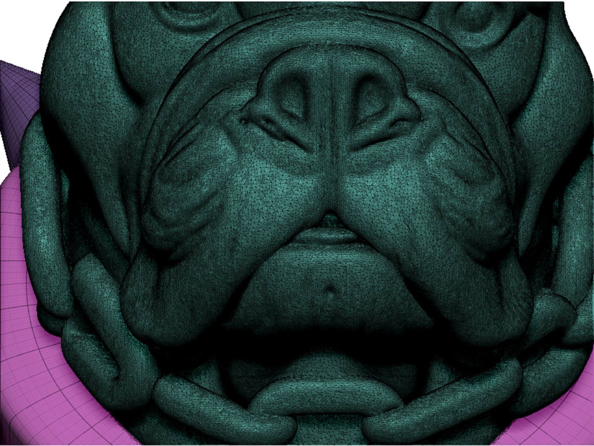 bulldog head 3D print model_12