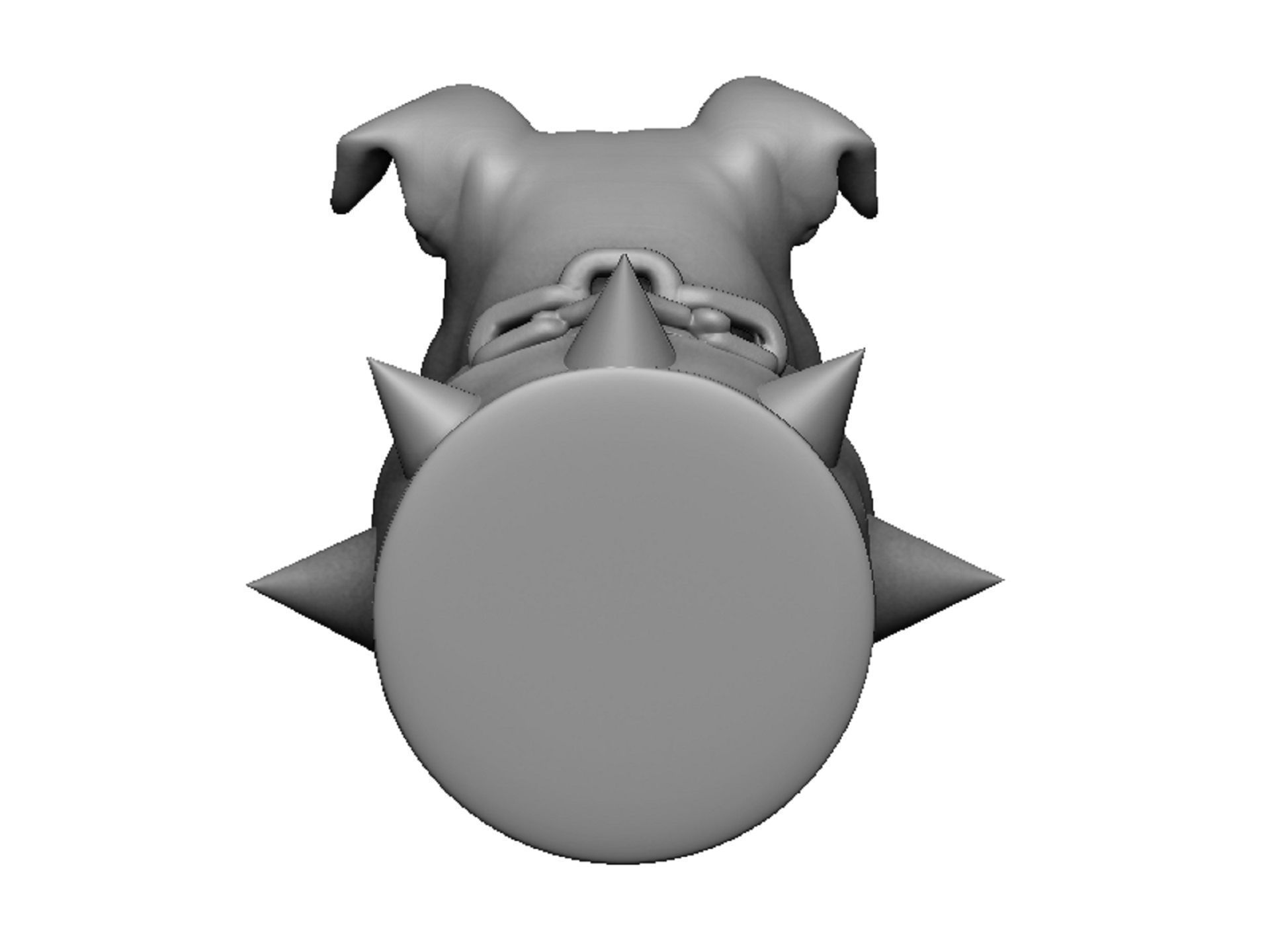 bulldog head 3D print model_4