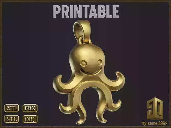 Cute Octopus Jewelry Pendant