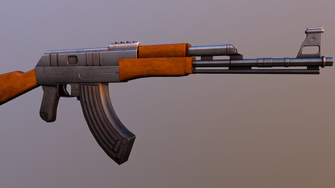 AK 47 Disassembled Low-poly 3D model