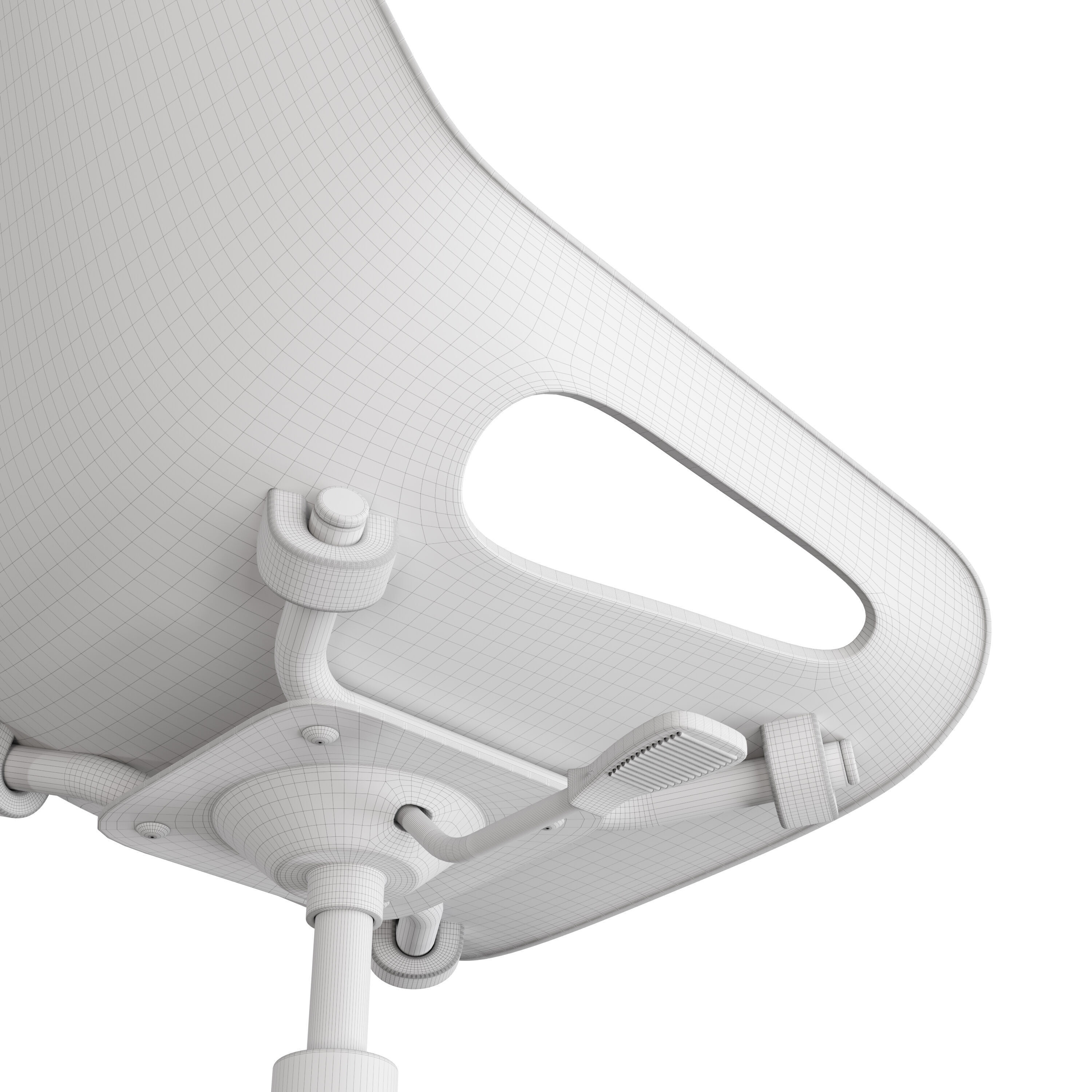 Plastic chair Q5 3D model_5