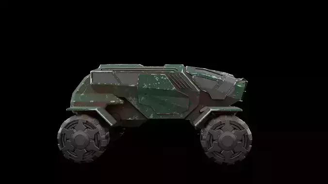 Futuristic Armored Vehicle  Sci-Fi Off-Road 3D Model