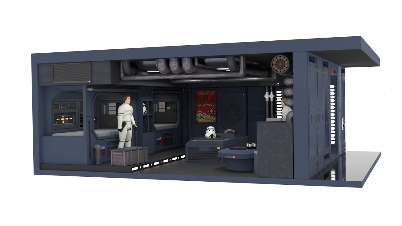 Set 2e - Trooper quarters 1-6 Scale Hottoys  3D Model Collection_1