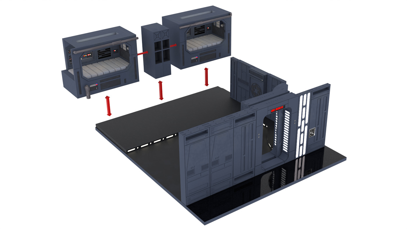 Set 2e - Trooper quarters 1-6 Scale Hottoys  3D Model Collection_29