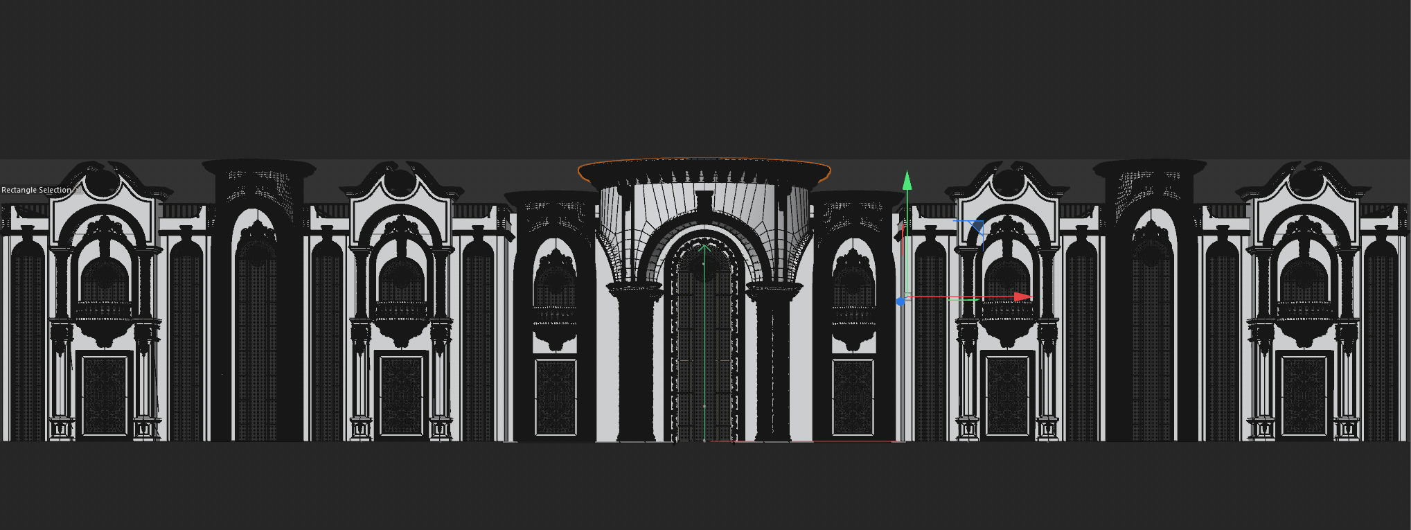 Royal Decorative Palace Facade 3D model_9