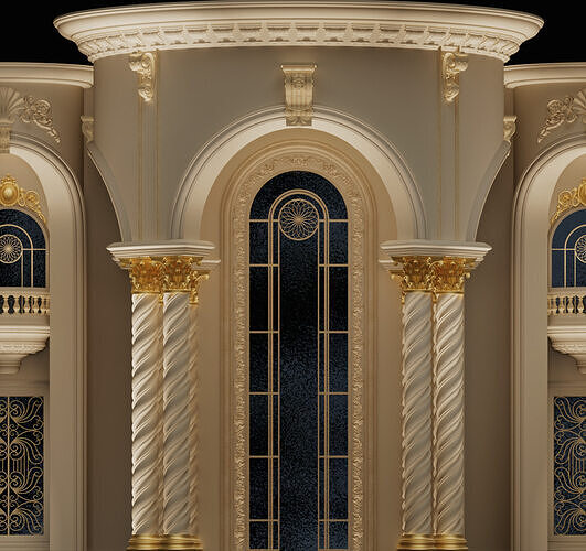 Royal Decorative Palace Facade 3D model