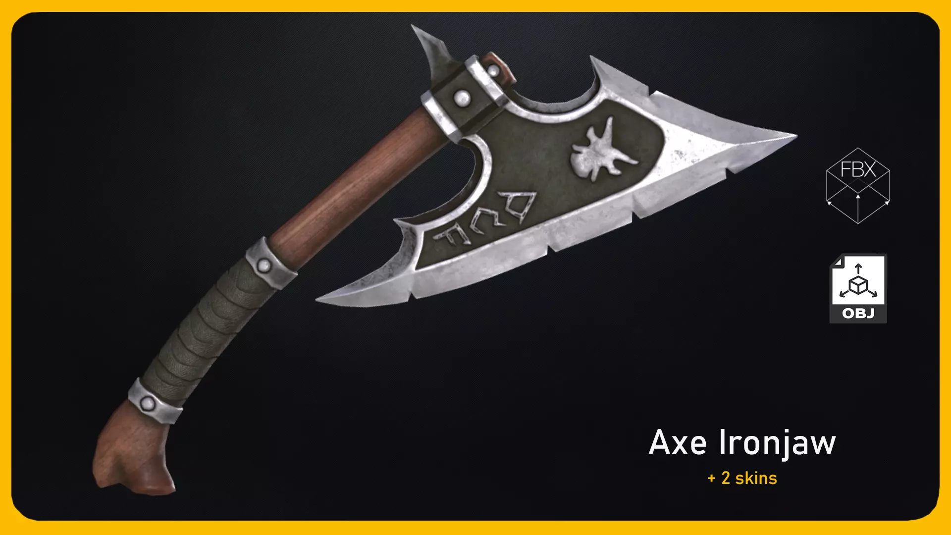 Axe Ironjaw Low-poly 3D model_0