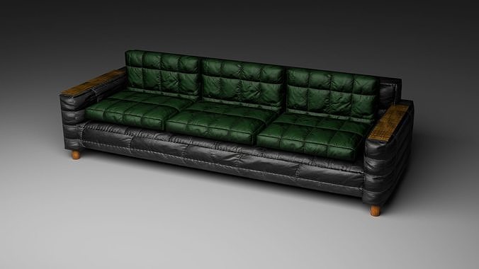 Modern Fabric Sofa   Low-poly 3D model
