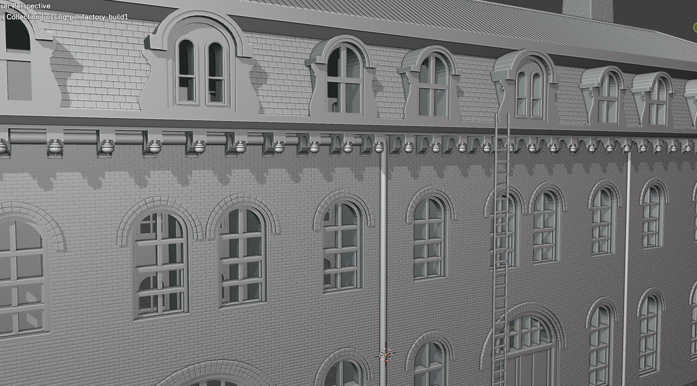 19th-Century Industrial Factory Brick Shed Bundle 3D print model_12