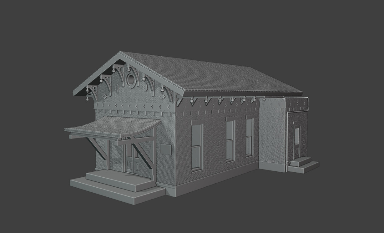 19th-Century Industrial Factory Brick Shed Bundle 3D print model_20